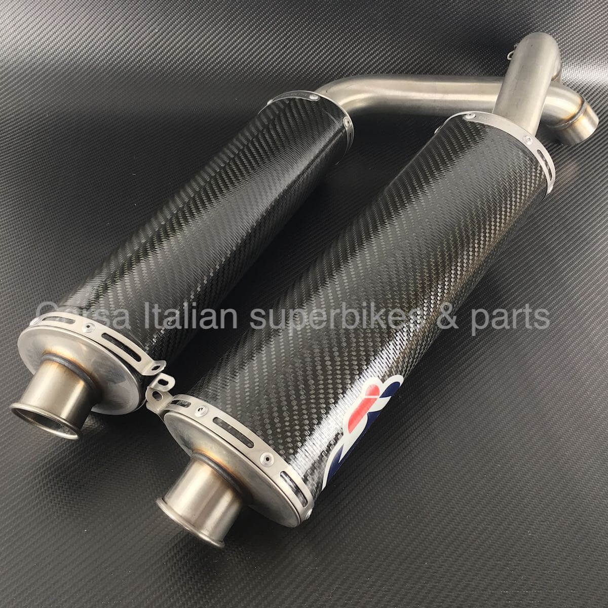 Ducati Termignoni 50 mm full system w. NEW carbon fiber silencers