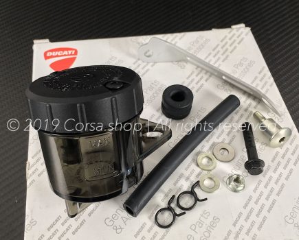 Genuine Brembo RCS brake fluid reservoir (45ml) mounting kit. Brembo part-no. 110A26385 + Black smoke reservoir