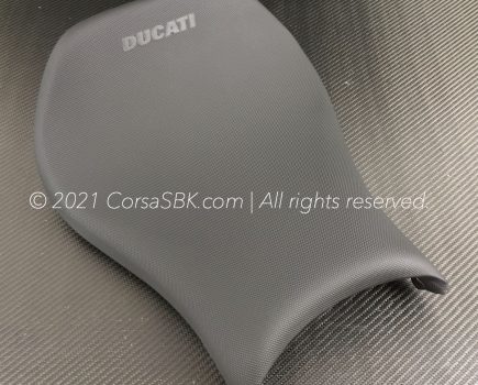 Genuine Ducati 998 Final Edition (998FE / 998S FE) monoposto single- / rider seat with the Ducati logo "embossed" in the fabric. Ducati part-no. 59510271B