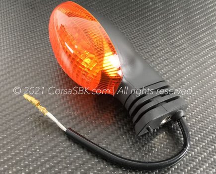 Ducati blinker, indicator / flasher- light; rear Left Hand side. Ducati part-no. 53040103A replaces 53040101A, 53040102A
